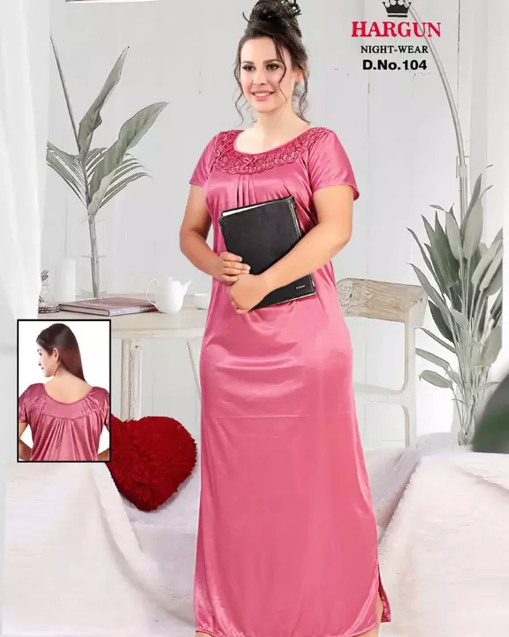 Hargun night wear 10 pcs catalog of designer satin nightgown uploaded by New durga traders on 5/2/2024