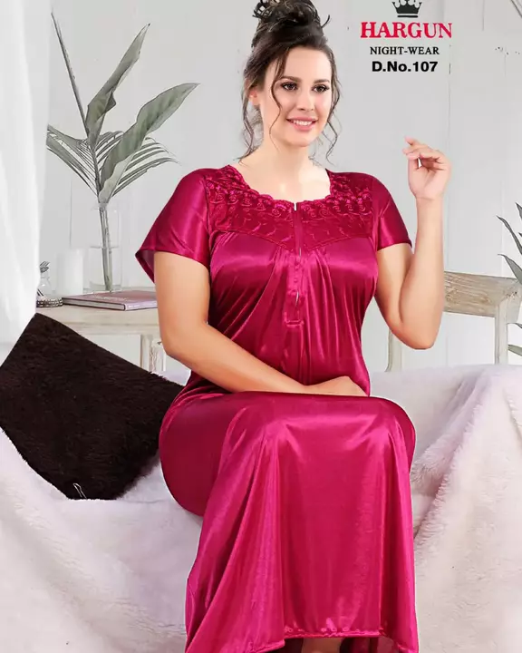Hargun night wear 10 pcs catalog of designer satin nightgown uploaded by New durga traders on 5/2/2024