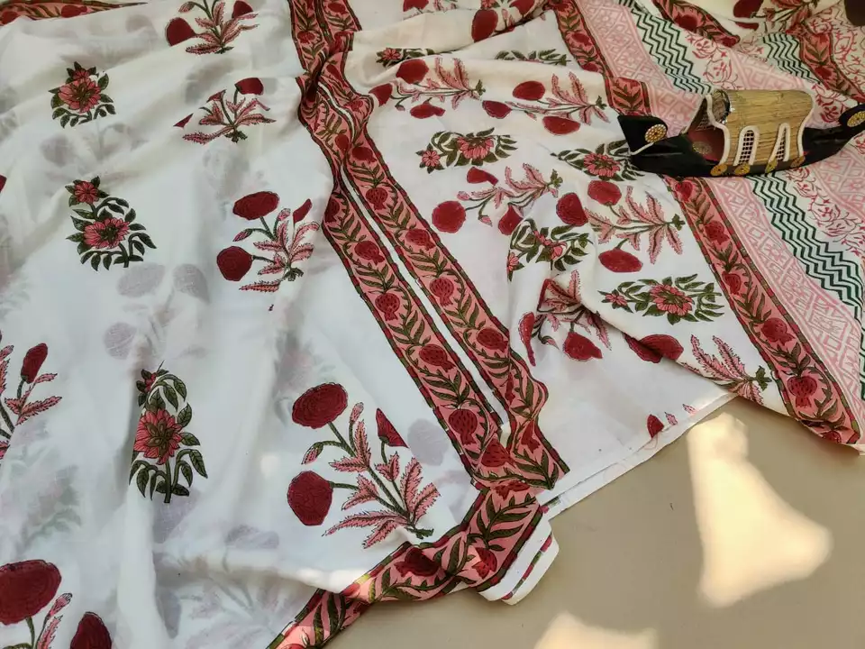 Hand-block printed saree  uploaded by Indiana Creations  on 12/29/2022