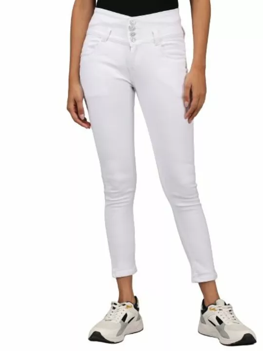 Post image Article :- 395
4 Button Ankle Length Slim Fit Stretchable White Jeans For Women
Brand :- M Moddy
Colour :- White
Fabric Used :- Denim Lycra Blend
Sizes Set :- 28|30|32|34
Pack Of 4 Pieces
Ideal For Girls &amp; Womens