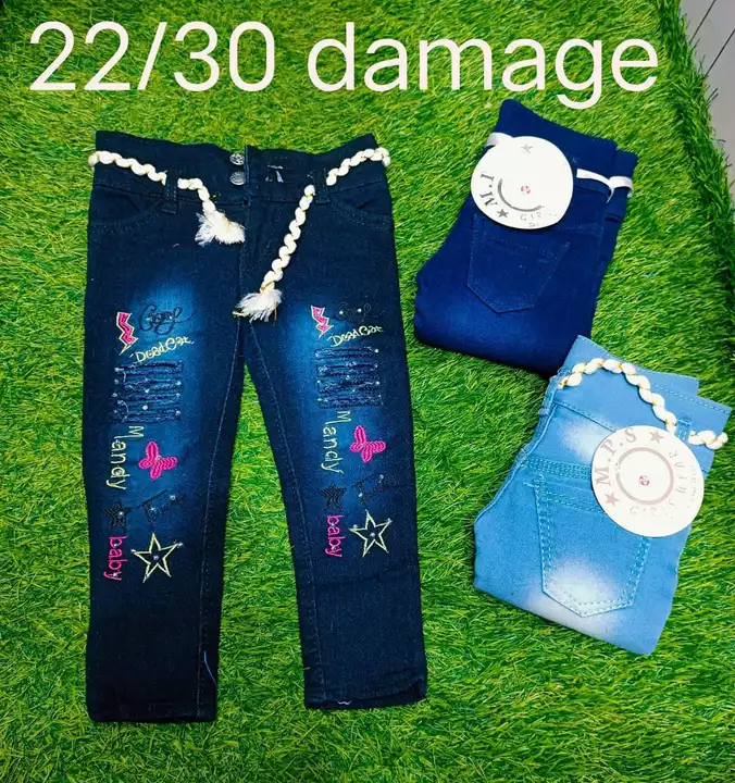For kids girls jeans pant available regular  uploaded by Aman Enterprises.Whatsapp No.. +919711706212 on 11/28/2023