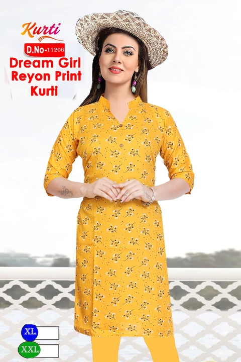 Dream Girl Rayon print Kurti uploaded by YASHRAJ Textiles on 5/30/2024