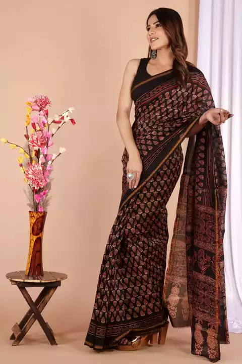 Hand block printed Chanderi saree uploaded by The print house  on 12/29/2022