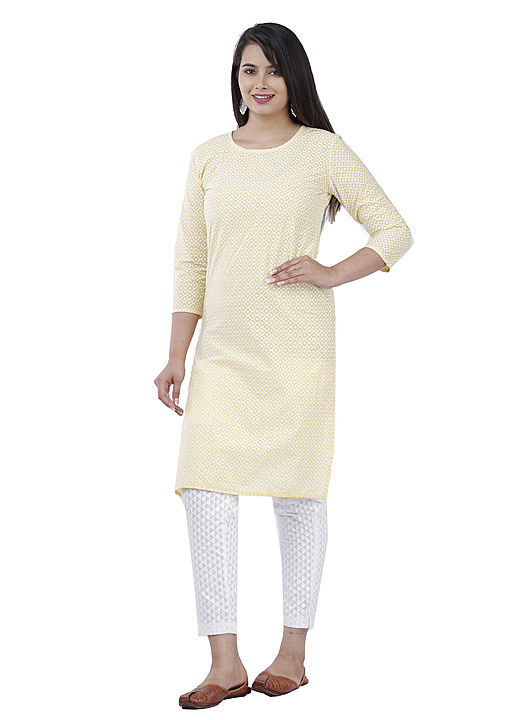 Women  cotton printed kurti with pant uploaded by YARROW  on 2/7/2021