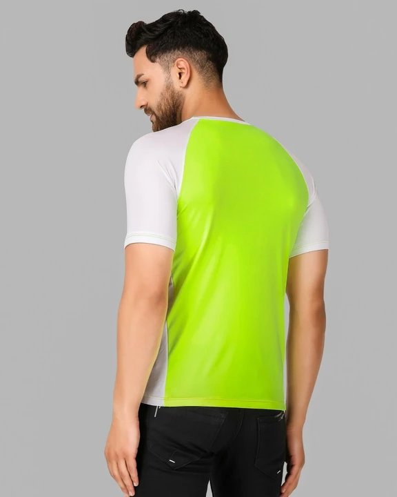 CORWOX Active Neon Green & White Sports Polyester T-Shirt uploaded by THE AMAZING STORE on 12/29/2022
