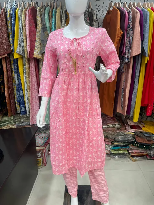 Cotton  nayra cut kurti paint uploaded by business on 12/30/2022
