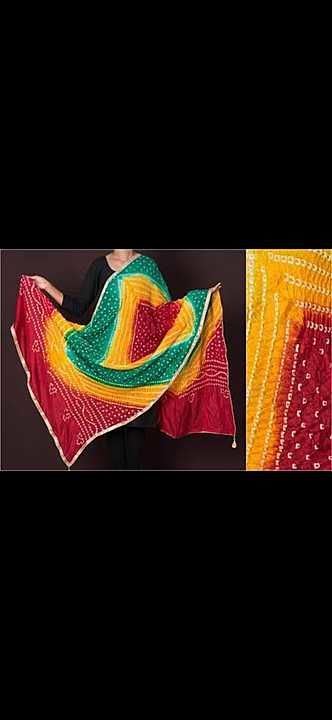 Silk bandhej multi color duppata uploaded by business on 2/7/2021