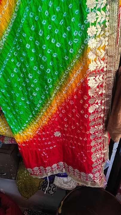 Silk bandhej multi color duppata with gotta pati work uploaded by Purnima Fashion on 2/7/2021