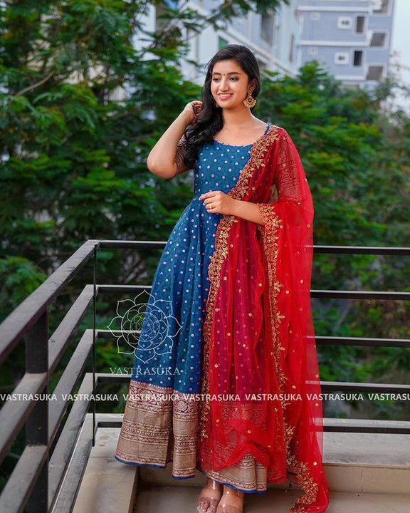 Present Embroidery anarkali gown uploaded by Swastik creation on 5/12/2024