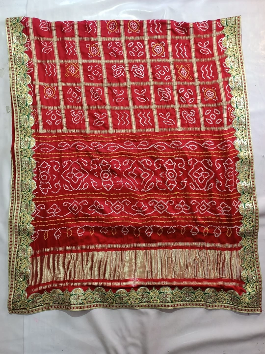 Pure gaji silk chex garchola saree uploaded by business on 12/30/2022