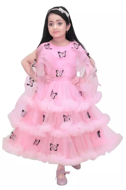 Baby girl dress girls frock gowns net Pink color uploaded by PLP Fashion on 12/30/2022