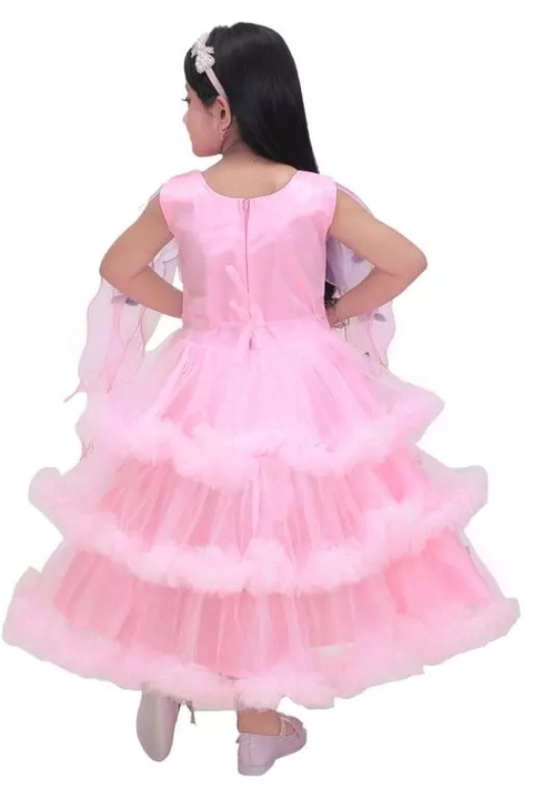 Baby girl dress girls frock gowns net Pink color uploaded by PLP Fashion on 12/30/2022