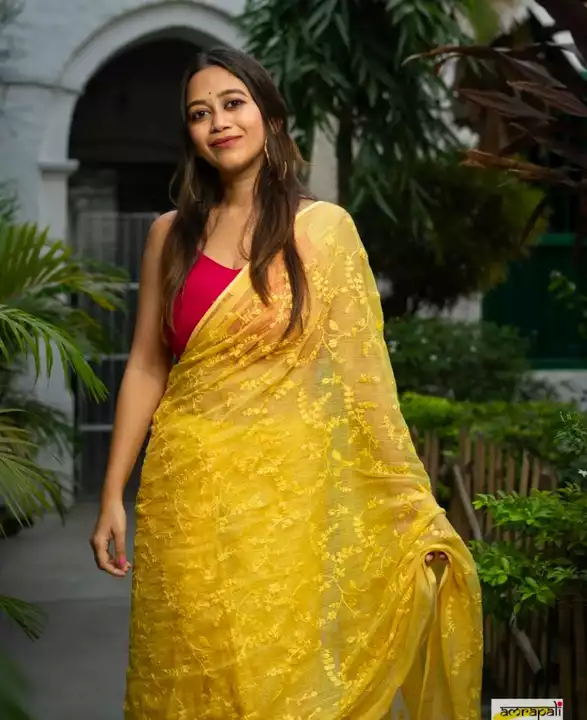 Post image ☁️Balani check saree 

🌿 Fabric.(Kota stple saree

➡️ Best quality
