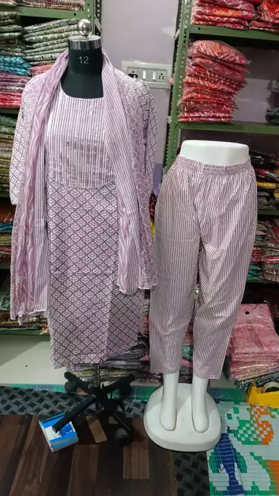 Jaipuri print Cotton kurti pant with Duptta uploaded by Kabir Fashion World on 5/30/2024