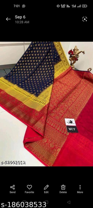 Post image I want 1-10 pieces of Saree at a total order value of 1000. I am looking for I am manufacturer of the bnarsi saree plz contact . Please send me price if you have this available.