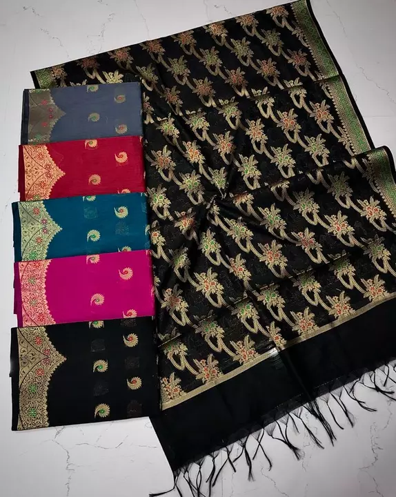 Banarasi Cotton Resham Zari Minakari Weaving Suite uploaded by Banarasi Silk Museum Galary on 12/30/2022