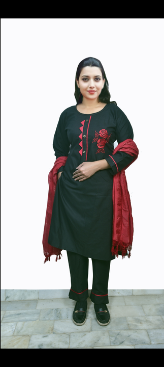 Cotton kurti with pant and dupatta  uploaded by business on 12/30/2022