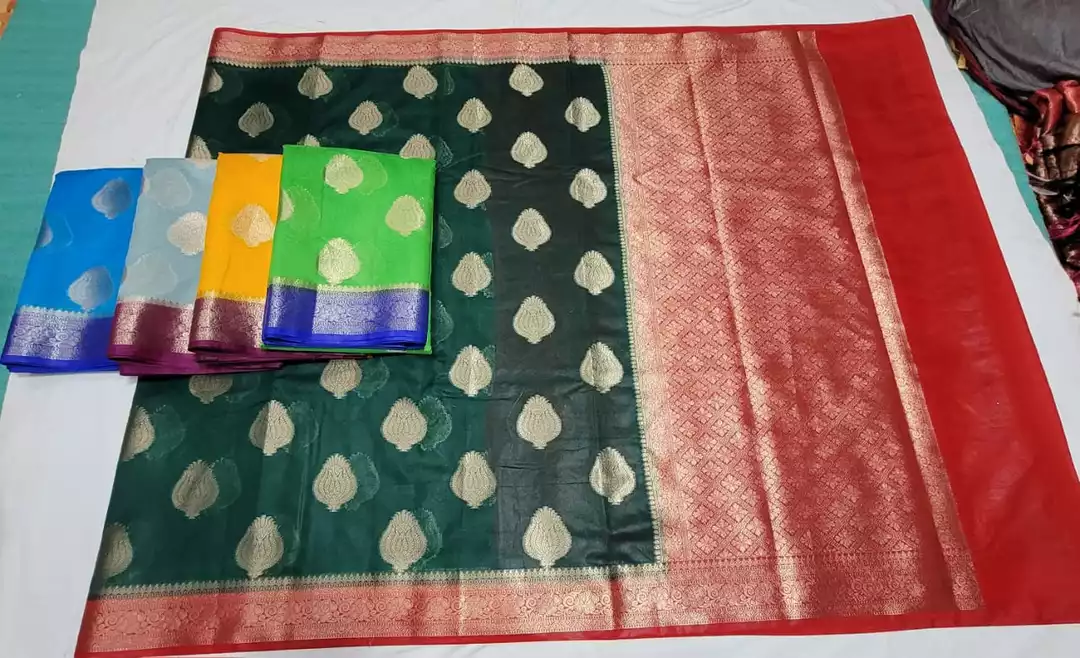 Semi georgat soft silk saree  uploaded by Banarasi saree on 12/30/2022