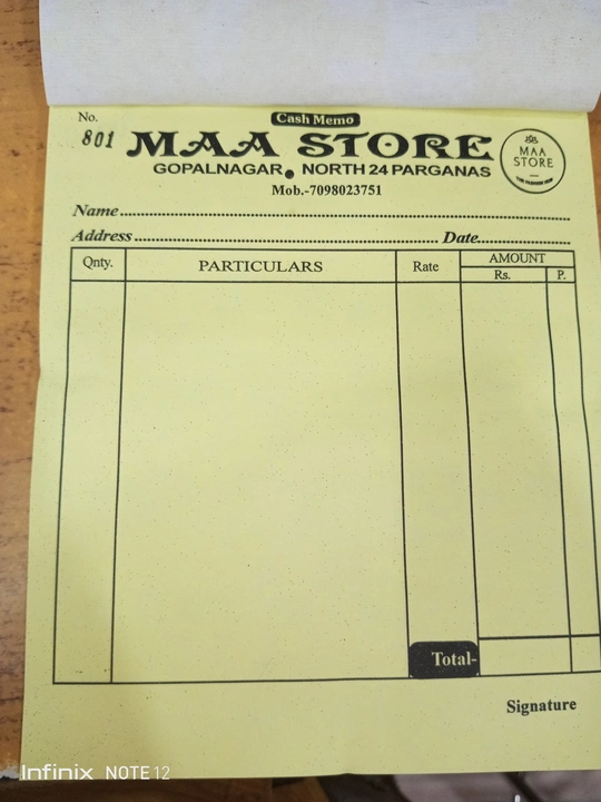 Visiting card store images of Maa Store 