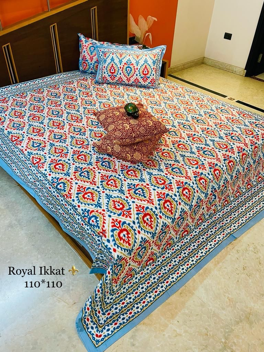 Double bed sheets with cushion covers  uploaded by Shreya Enterprises on 5/28/2024