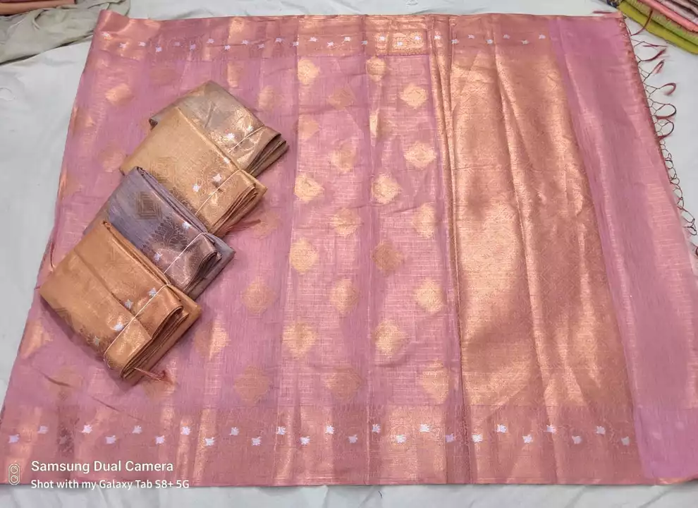 Tissue soft saree silver touch mina uploaded by business on 12/31/2022