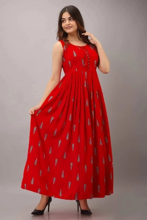 Women's Anarkali printed Gown uploaded by Rathore Fashion House on 5/28/2024