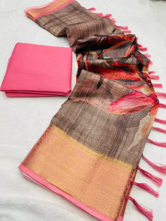 Present Fresh arrivals Pure organza with weaving pallu uploaded by business on 12/31/2022