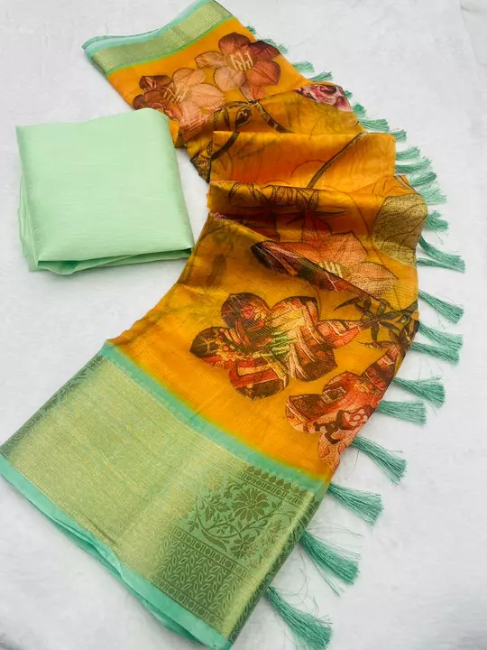 Present Fresh arrivals Pure organza with weaving pallu uploaded by UNNATI NX on 12/31/2022