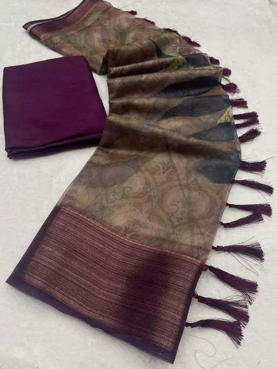 Present Fresh arrivals Pure organza with weaving pallu uploaded by UNNATI NX on 12/31/2022