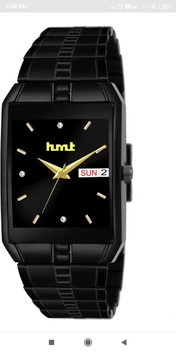HMT DLX Black Plated Day-Date Square Wrist Watch For Men uploaded by ANJIL INDUSTRIES  on 12/31/2022