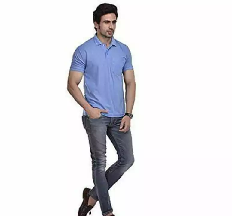 *SMAN Men's Polo T-Shirt Regular Fit Half Sleeves with Pocket and Bottom Neck Collar for Casual and  uploaded by SN creations on 12/31/2022