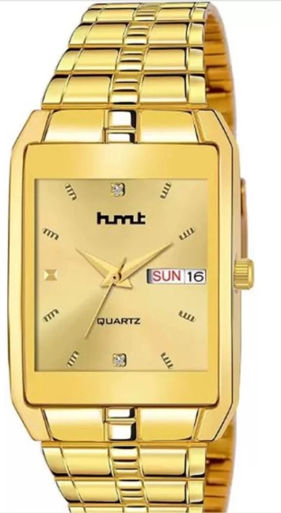 HMT DLX Golden Plated Hands Watch For Men (Day & Date Series) uploaded by ANJIL INDUSTRIES  on 12/31/2022