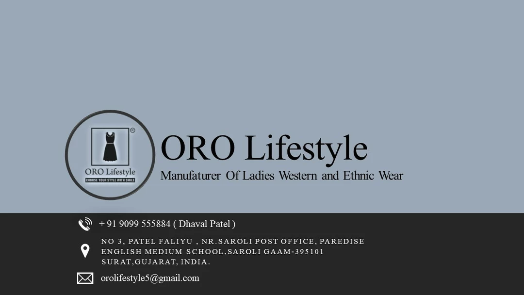 Visiting card store images of Oro Lifestyle