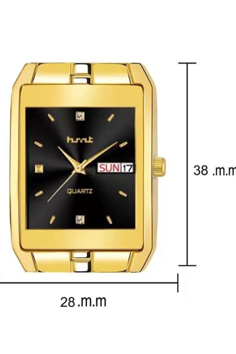HMT DLX Black Day & Date Dial Golden Plated Hands Watch For Men  uploaded by ANJIL INDUSTRIES  on 12/31/2022