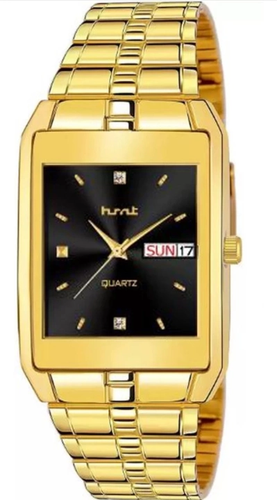 HMT DLX Black Day & Date Dial Golden Plated Hands Watch For Men  uploaded by business on 12/31/2022