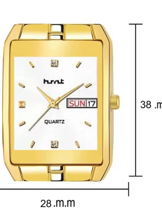 HMT DLX White Dial Day & Date Premium Golden Plated Wrist Watch For Men  uploaded by ANJIL INDUSTRIES  on 12/31/2022