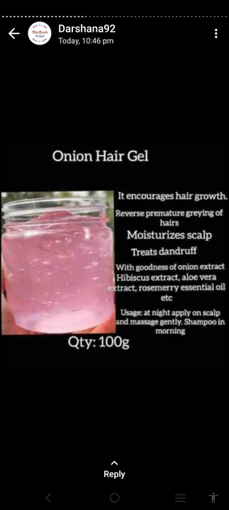 Onion hair Gel  uploaded by Parkbeauty11 on 12/31/2022