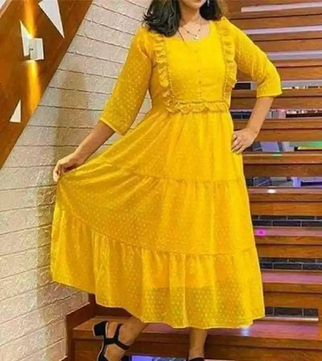 *Classy Georgette Midi Dress*

*Price 430*


*Free Shipping Free Delivery*

*Fabric*: Georgette Size uploaded by SN creations on 6/4/2024
