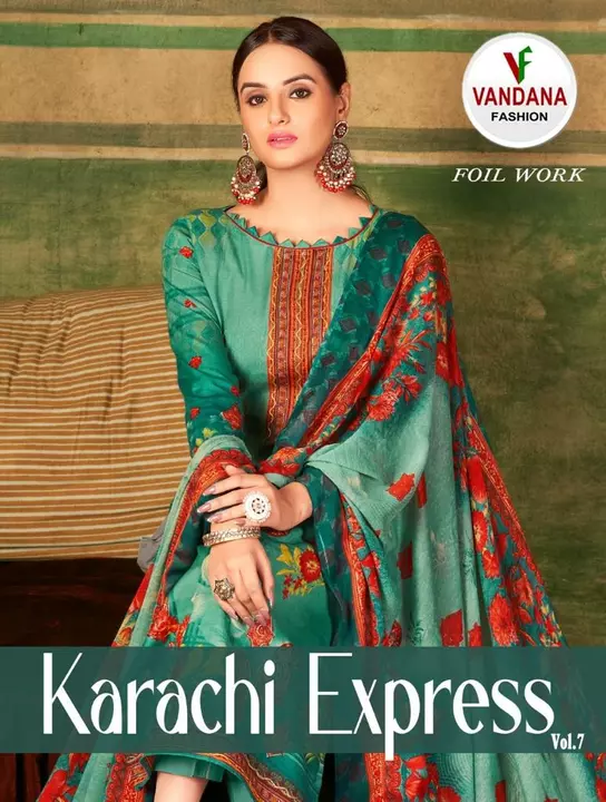 Vandan Karachi Express With Foil Work uploaded by KGN CLOTHING SURAT on 1/1/2023