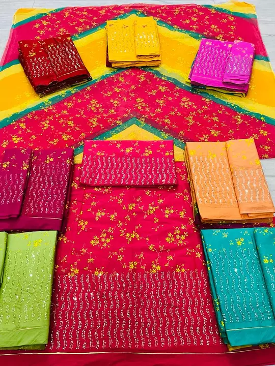 फॉयल प्रिंट with हैवी सीक्वेंस वर्क सूट्स  uploaded by Rajputi dress wholesaler only  on 1/1/2023
