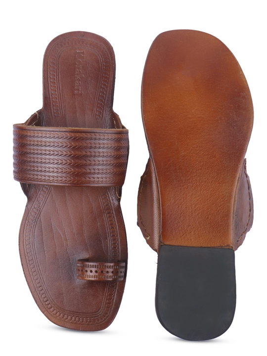 Tan toe style kolhapuri chappal for ladies uploaded by Divyam Leather Crafts Pvt Ltd on 1/1/2023