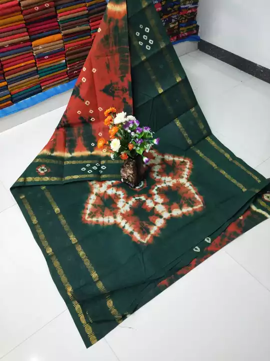 Bandhani cotton sungudi sarees uploaded by SKS GARMENTS on 5/21/2024