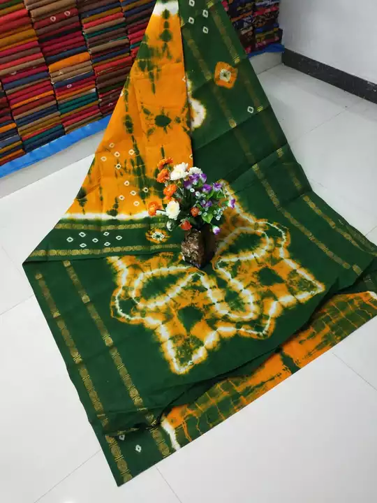 Bandhani cotton sungudi sarees uploaded by business on 1/2/2023