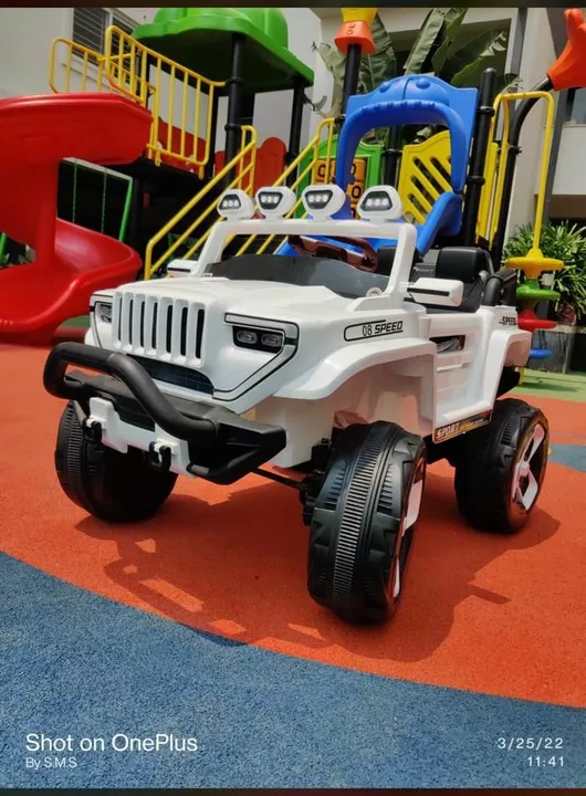 Kids electric Jeep double battery 6 motor with remote control 1 year to 10 years uploaded by Sardar Ji Cycle Store Guru Nanak market shop 10 on 1/2/2023