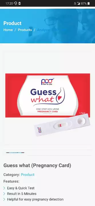Pregnancy Testing Kit (Gues What) from POC uploaded by Golden Era Healthcare & Impex on 1/2/2023