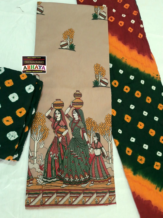 Panihari Embroidery Work Bandhej BANDHANI Ladies Dress Materials  uploaded by HARSH BANDHEJ on 1/2/2023