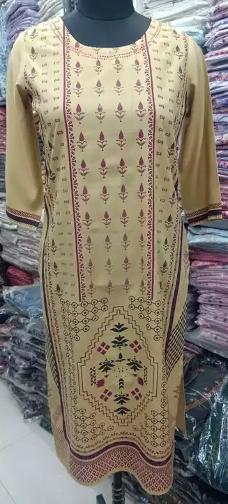 14kg Rayon gold printed kurti
Size set small to XXL
  uploaded by business on 1/2/2023
