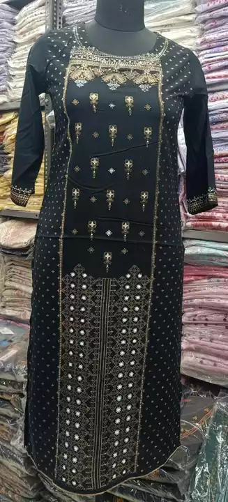 Rayon gold printed kurti  uploaded by business on 1/2/2023