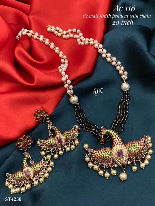 Catalog Name: *cz Matt pendant chain set*

*Cash On Delivery Available For 50 Rs Extra Charges 🤩🤩 uploaded by SN creations on 1/2/2023