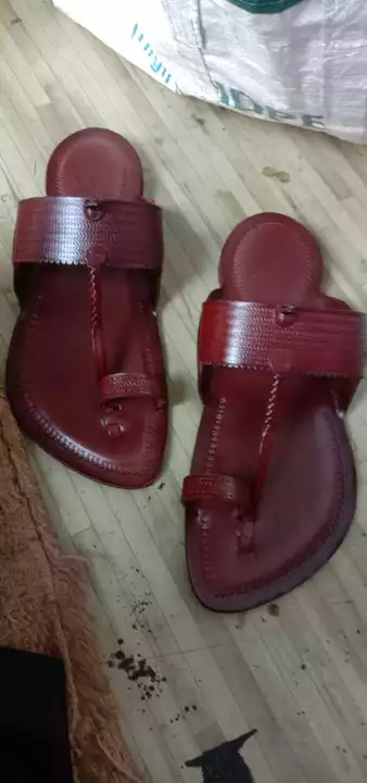 Red brown kolhapuri chappal for men uploaded by Divyam Leather Crafts Pvt Ltd on 1/2/2023
